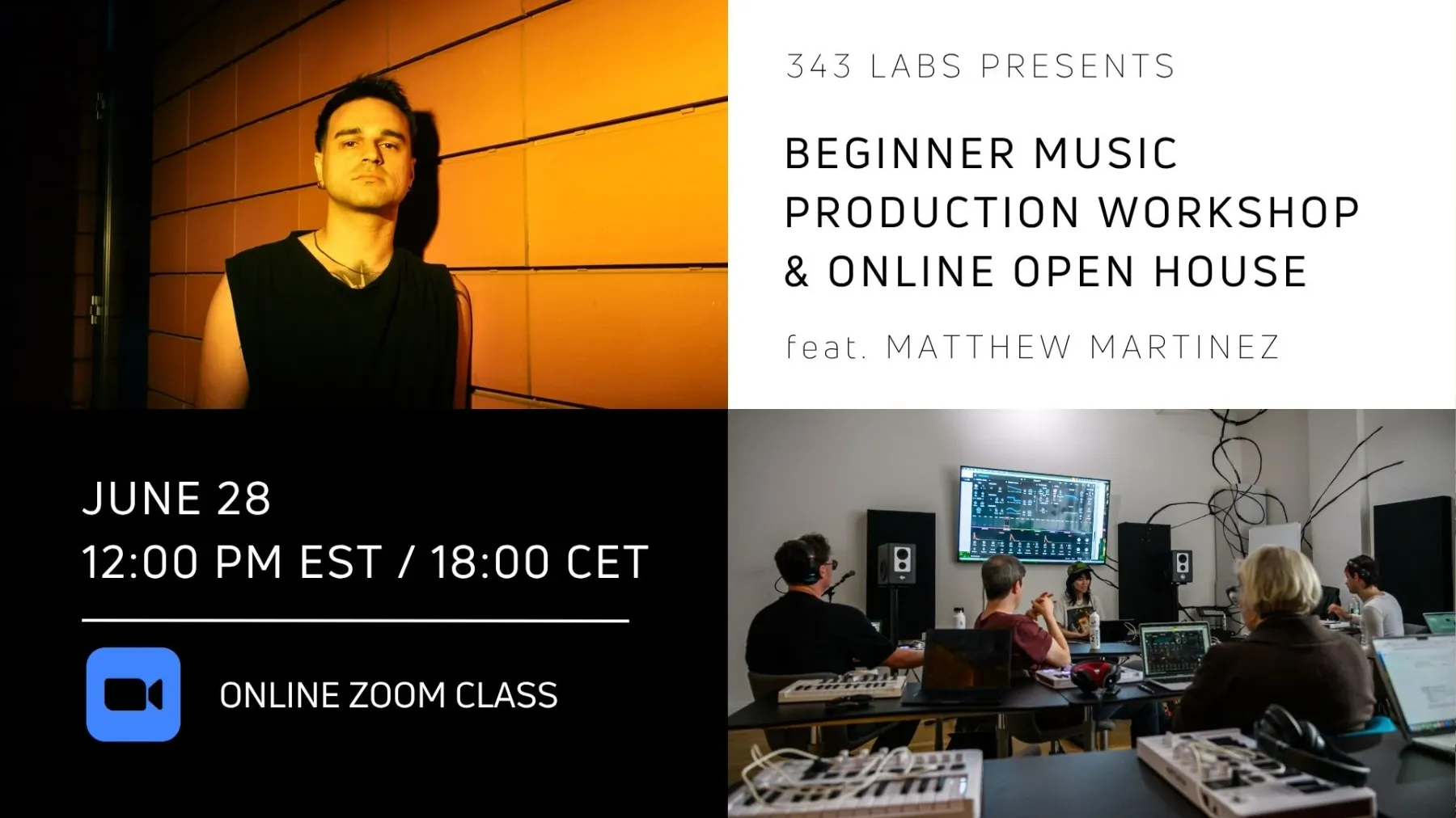Online Beginner Music Production Workshop & Open House